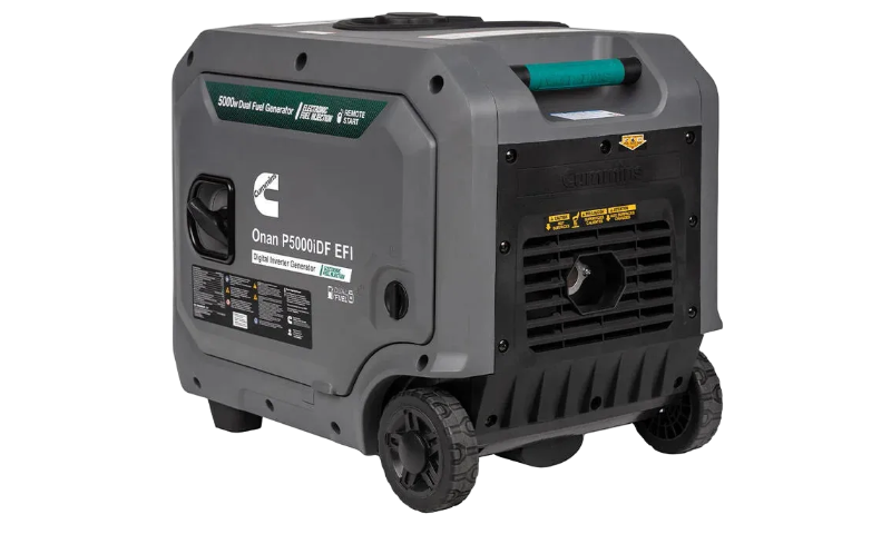 Onan P5000DF EFI generator on a white background