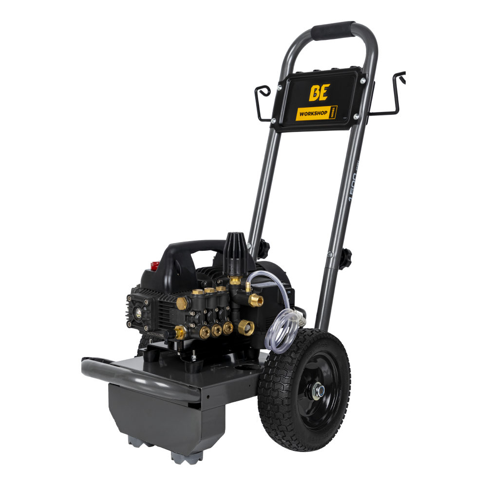 BE Power 1,500 PSI 1.6 GPM 1.5 HP Electric Pressure Washer with Powerease Motor and Triplex Pump - B1515EN
