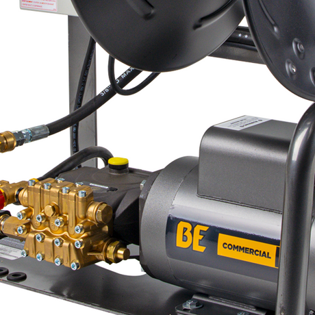 BE Power 1,500 PSI 2.0 GPM 2.0 HP Wall Mount Electric Pressure Washer with a Baldor Motor and General Triplex Pump - X-1520FW1GENH