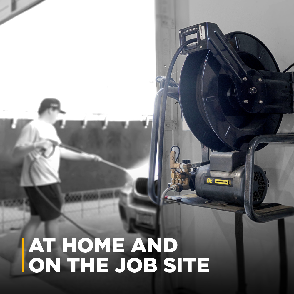 BE Power 2,000 PSI 4.0 GPM 5.0 HP Electric Pressure Washer with Baldor Motor and AR Triplex Pump - X-2050FW1A