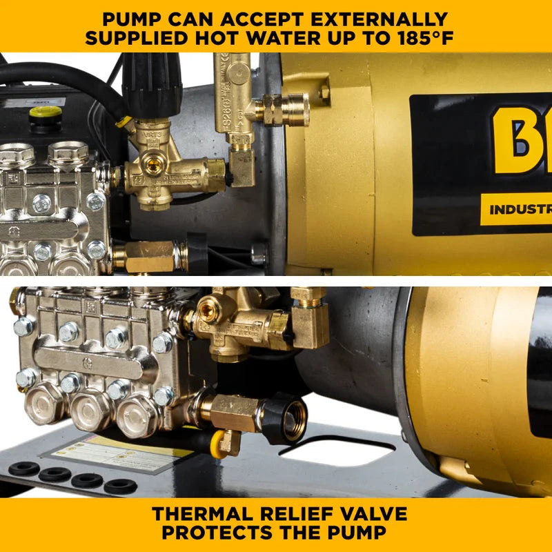 BE Power 3,200 PSI 4.0 GPM 10 HP Electric Pressure Washer with 10 HP - 3 Phase Baldor Motor and General Triplex Pump - X-3010FW3GENHT BE Power Equipment