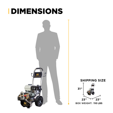BE Power 3,100 PSI 3.1 GPM Cold Water Gas Pressure Washer - B3165HSGS