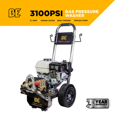 BE Power 3,100 PSI 3.1 GPM Cold Water Gas Pressure Washer - B3165HSGS