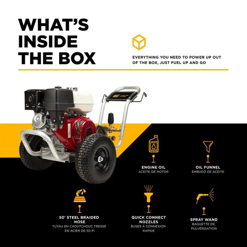 BE Power 3,200 PSI 5.2 GPM Cold Water Gas Pressure Washer - B3213HABCS BE Power Equipment
