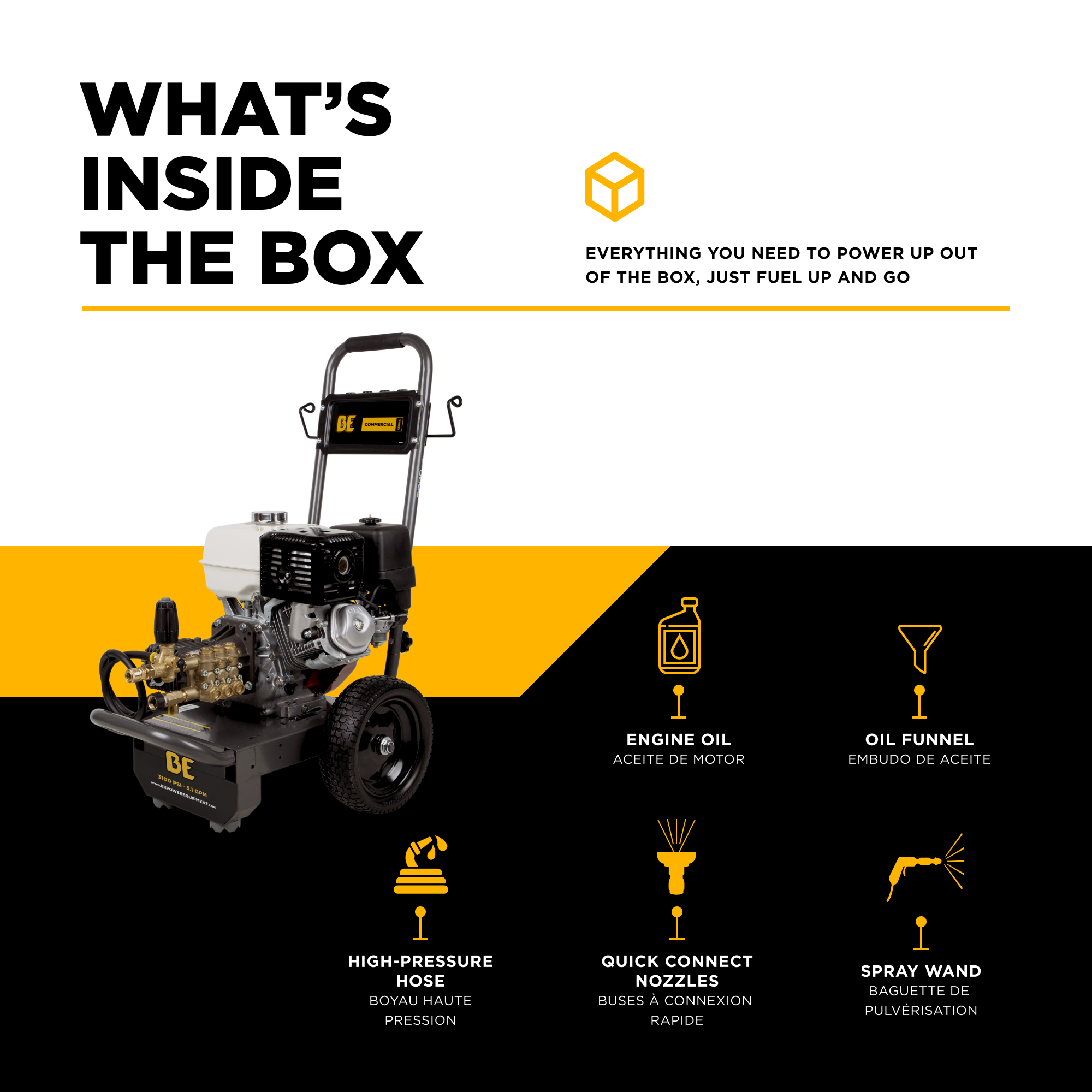 BE Power 3,200 PSI 5.2 GPM Cold Water Gas Pressure Washer - B3213HCS