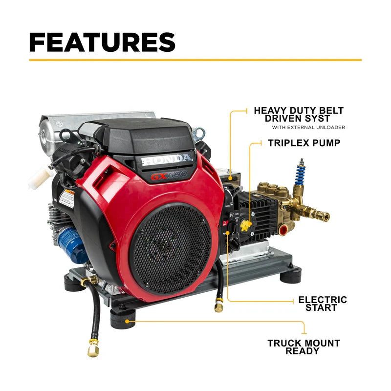 BE Power 4,000 PSI 8.2 GPM Cold Water Gas Pressure Washer - B4024HETBGS BE Power Equipment