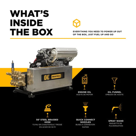 BE Power 4,000 PSI 8.2 GPM Cold Water Gas Pressure Washer - B4024HETBGS BE Power Equipment