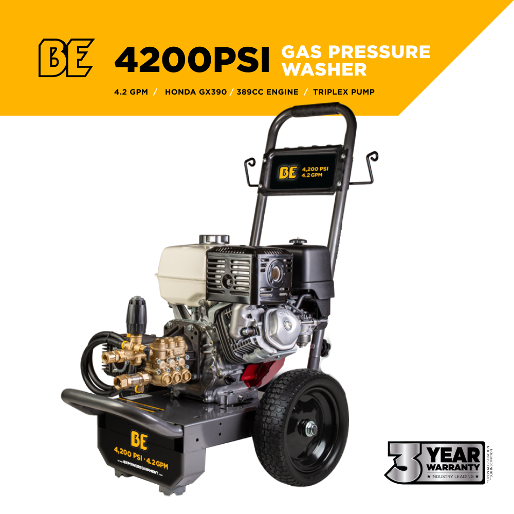 BE Power 4,200 PSI 4.2 GPM Cold Water Gas Pressure Washer - B4213HA