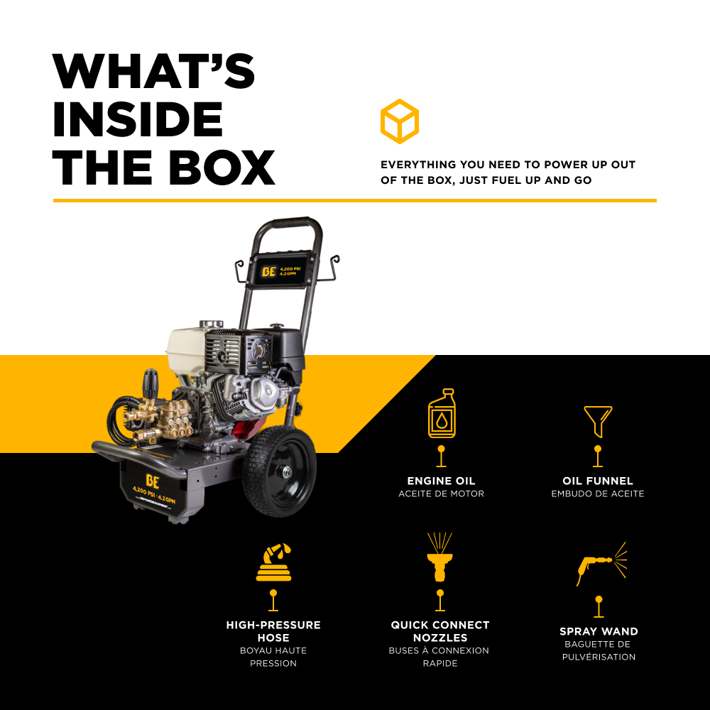 BE Power 4,200 PSI 4.2 GPM Cold Water Gas Pressure Washer - B4213HA