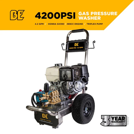 BE Power 4,200 PSI 4.2 GPM Cold Water Gas Pressure Washer - B4213HESCS BE Power Equipment