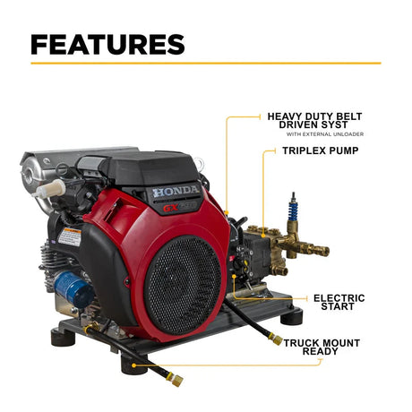 BE Power 4,200 PSI 8.5 GPM Cold Water Gas Pressure Washer - B4224HETBAS BE Power Equipment