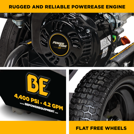 BE Power 4,400 PSI 4.2 GPM Cold Water Gas Pressure Washer - B4415PA
