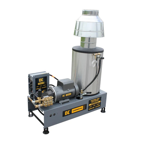BE Power 2,500 PSI 3.5 GPM 5.0 HP Hot Water Pressure Washer with Baldor Motor and AR Triplex Pump - HW255E3CNG BE Power Equipment