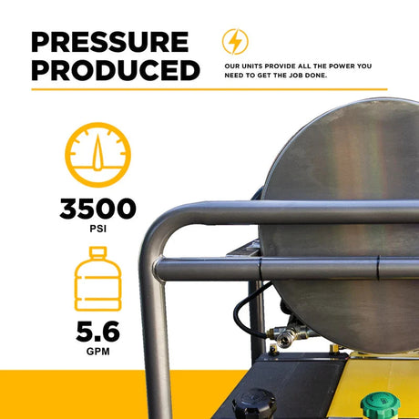 BE Power 4,000 PSI - 5.5 GPM Hot Water Pressure Washer with Honda GX690 Engine and AR Triplex Pump - HW4024HA12V BE Power Equipment