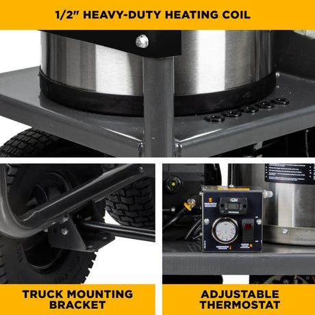 BE Power 4,000 PSI - 4.0 GPM Hot Water Pressure Washer with Honda GX390 Engine and Belt Driven General Triplex Pump - HW4013HBG BE Power Equipment