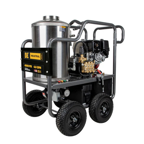 BE Power 4,000 PSI - 4.0 GPM Hot Water Pressure Washer with Honda GX390 Engine and Belt Driven General Triplex Pump - HW4013HBG BE Power Equipment