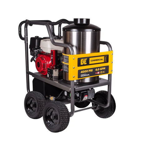 BE Power 4,000 PSI - 4.0 GPM Hot Water Pressure Washer with Honda GX390 Engine and General Triplex Pump - HW4013HG BE Power Equipment
