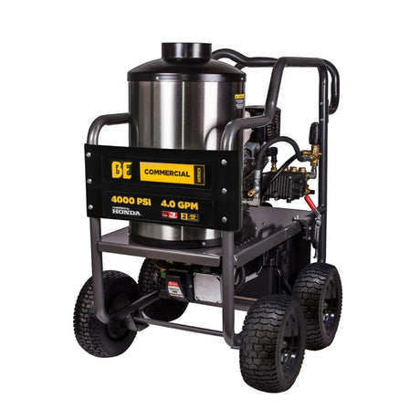 BE Power 4,000 PSI - 4.0 GPM Hot Water Pressure Washer with Honda GX390 Engine and General Triplex Pump - HW4013HG BE Power Equipment