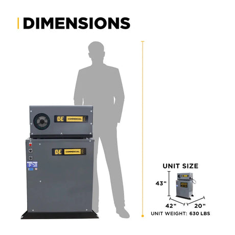 BE Power 3,000 PSI 4.0 GPM 7.5 HP Hot Water Pressure Washer with 7.5HP Motor and General Triplex Pump BE Power Equipment