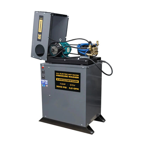 BE Power 3,000 PSI 4.0 GPM 7.5 HP Hot Water Pressure Washer with 7.5HP Motor and General Triplex Pump BE Power Equipment