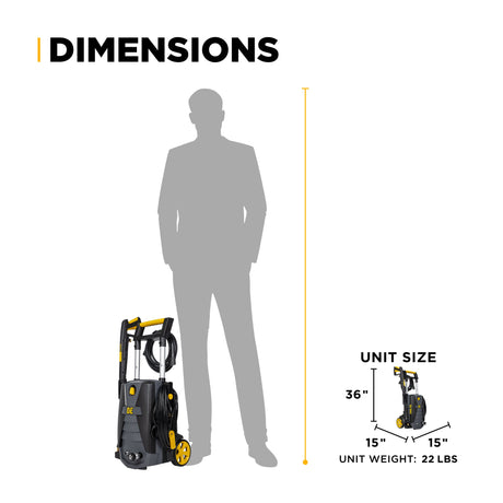 BE Power 2,000 PSI 1.7 GPM Electric Pressure Washer with Powerease Motor and AR Axial Pump - P1915EN
