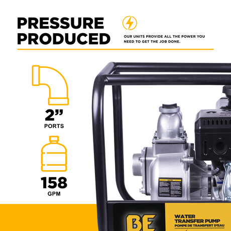 BE Power 2" 33PSI 158GPM Water Transfer Pump with Powerease 225 Engine