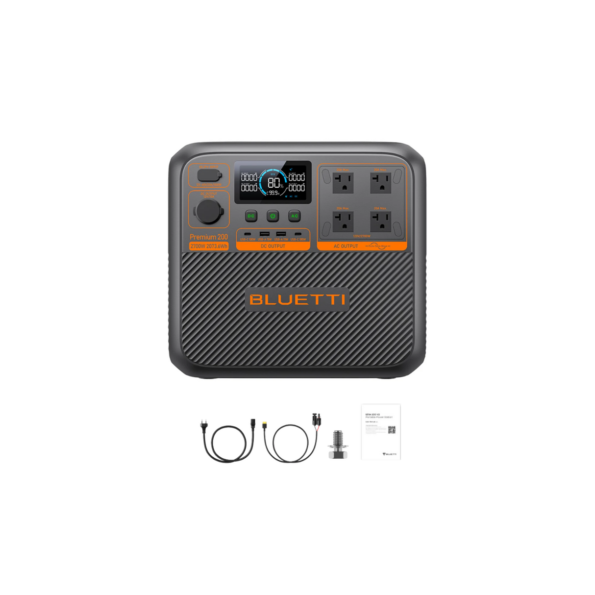 BLUETTI Premium 200 V2 Portable Power Station | 2073.6Wh | 3900W | 1000W Solar Input