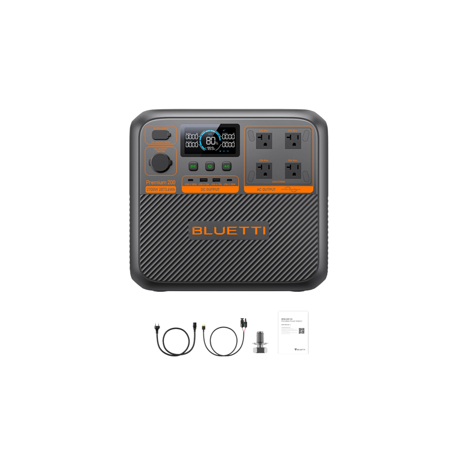 BLUETTI Premium 200 V2 Portable Power Station | 2073.6Wh | 3900W | 1000W Solar Input