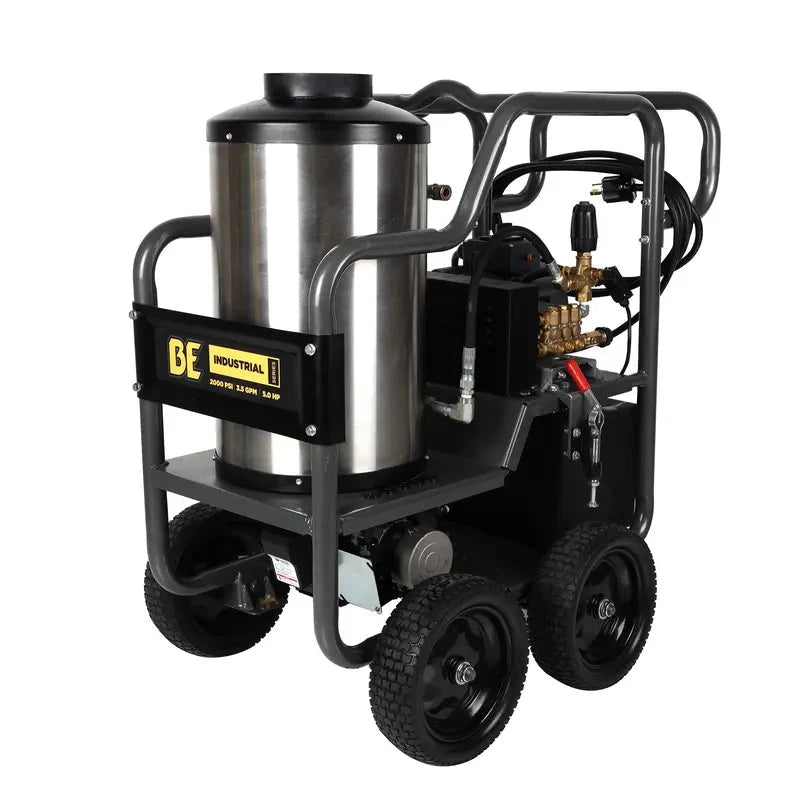 BE Power 3000PSI 3.0GPM Hot Water Pressure Washer with Honda GX200 Engine and General Triplex Pump - HW2765HG BE Power Equipment