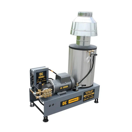 BE Power 2,500 PSI 3.5 GPM 5.0 HP Electric Hot Water Pressure Washer with Baldor Motor and AR Triplex Pump - HW255E1CNG BE Power Equipment