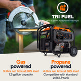 Generac GP9500E TF 8063 9500W/12500W Generator Tri-Fuel Gas Propane Natural Gas 50 Amp COSense Electric Start New