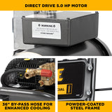 BE Power 2,000 PSI 3.5 GPM 5.0 HP Electric Pressure Washer with Baldor Motor and General Triplex Pump - B205EG