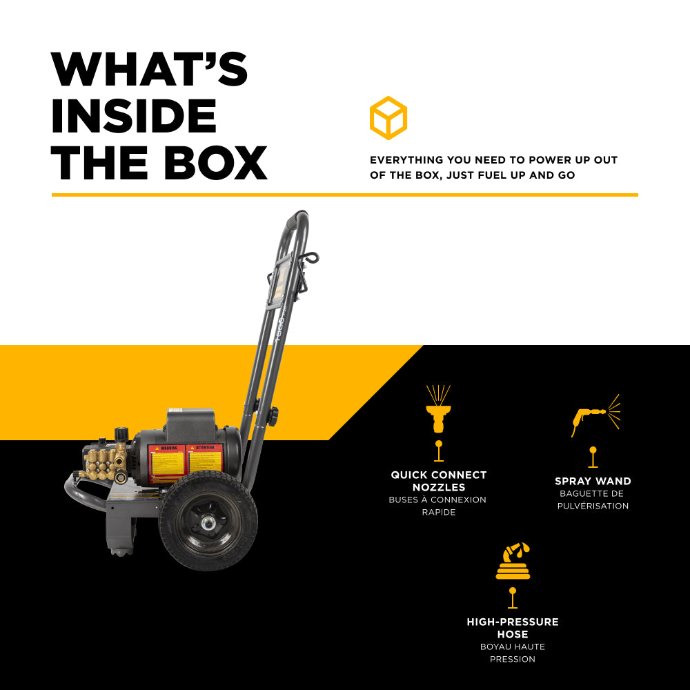 BE Power 1,500 PSI 2.0 GPM Electric Pressure Washer with Baldor Motor and AR Triplex Pump - PE-1520EW1A