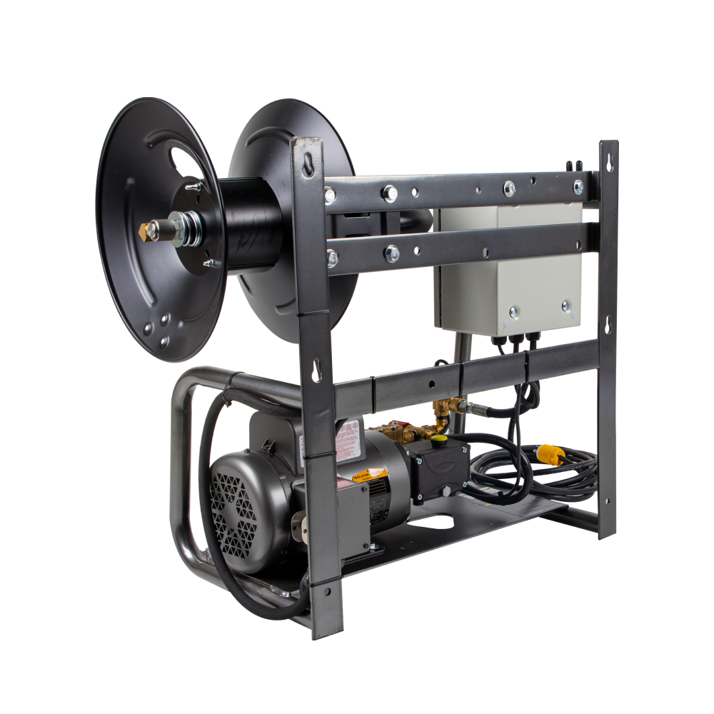 BE Power 1,500 PSI 2.0 GPM 2.0 HP Wall Mount Electric Pressure Washer with a Baldor Motor and General Triplex Pump - X-1520FW1GENH