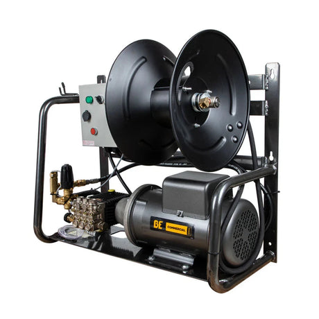 BE Power 2,000 PSI 4.0 GPM 5.0 HP Wall Mount Electric Pressure Washer with a Baldor Motor and General Triplex Pump - X-2050FW1GENHT BE Power Equipment