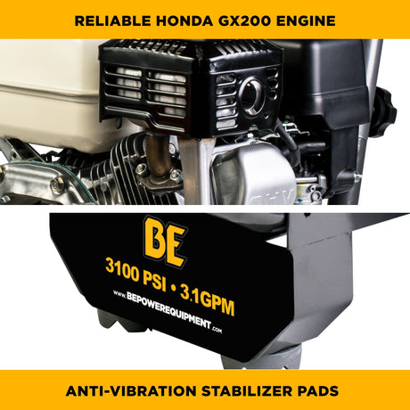 BE Power 3,100 PSI 3.1 GPM Cold Water Gas Pressure Washer - B3165HC