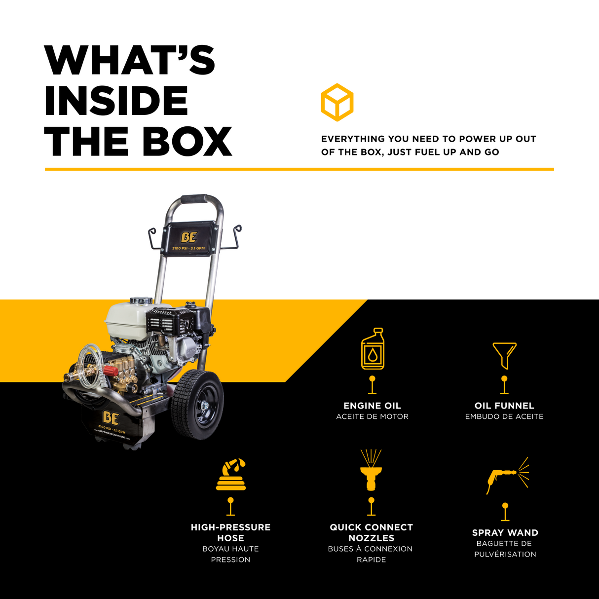 BE Power 3,100 PSI 3.1 GPM Cold Water Gas Pressure Washer - B3165HSGS