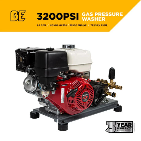BE Power 3,200 PSI 5.2 GPM Truck Mount Cold Water Gas Pressure Washer - B3213HTBCS BE Power Equipment