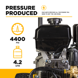 BE Power 4,400 PSI 4.2 GPM Cold Water Gas Pressure Washer - B4415PCS