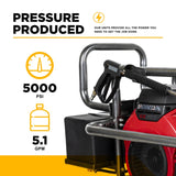 BE Power 5,000 PSI 5.0 GPM Cold Water Gas Pressure Washer - PE-5024HWEBCOM BE Power Equipment