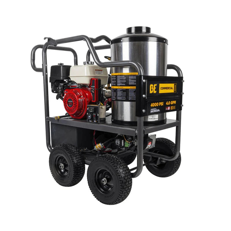 BE Power 4,000 PSI - 4.0 GPM Hot Water Pressure Washer with Honda GX390 Engine and Comet Triplex Pump - HW4013HC BE Power Equipment