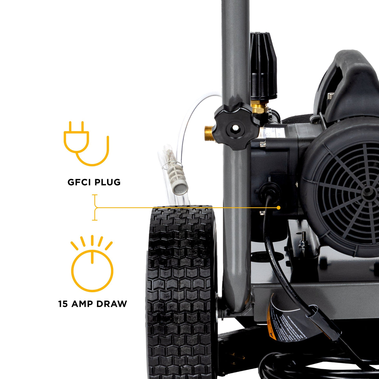 BE Power 1,500 PSI 1.6 GPM 1.5 HP Electric Pressure Washer with Powerease Motor and Triplex Pump - B1515EN