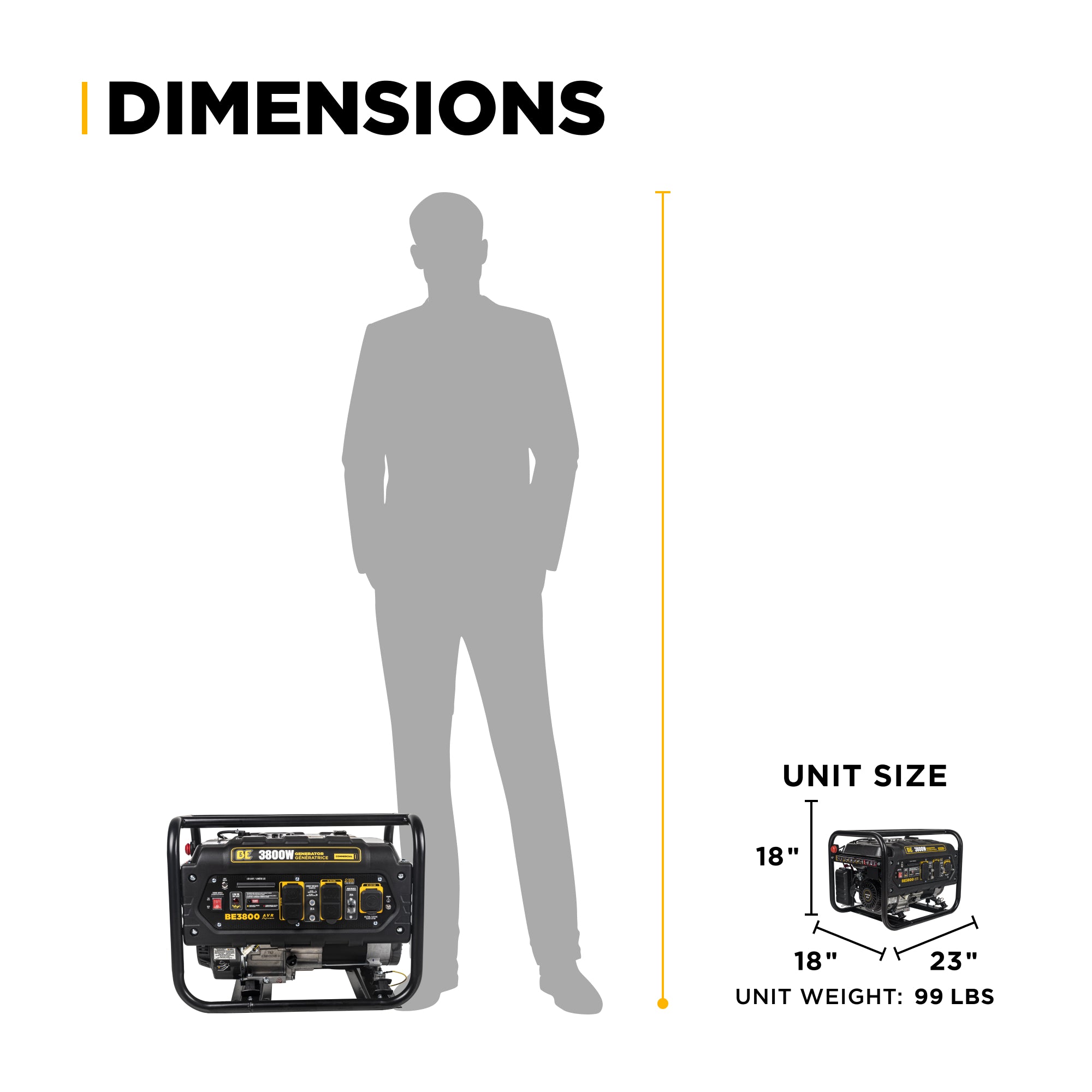 BE Power 3,800 Watt Generator - BE3800