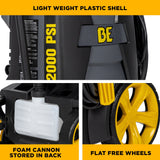 BE Power 2,000 PSI 1.7 GPM Electric Pressure Washer with Powerease Motor and AR Axial Pump - P1915EN