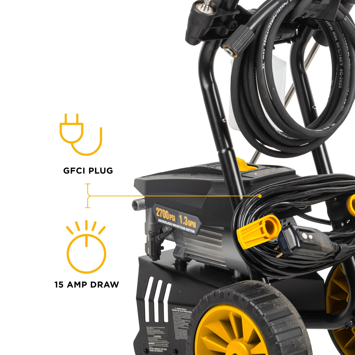 BE Power 2,700 PSI 1.3 GPM Electric Pressure Washer with AR Axial Pump - P2713EN