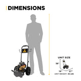 BE Power 1,100 PSI 2.0 GPM 1.5 HP Electric Pressure Washer with Baldor Motor and Triplex Pump - PE-1115EW1A