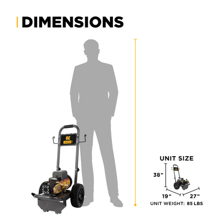 BE Power 1,100 PSI 2.0 GPM 1.5 HP Electric Pressure Washer with Baldor Motor and Triplex Pump - PE-1115EW1A