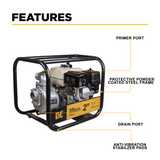 BE Power 2" Water Transfer Pump with Honda GX200 Engine