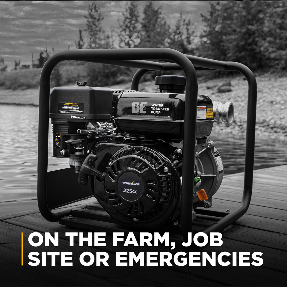 BE Power 2" 33PSI 158GPM Water Transfer Pump with Powerease 225 Engine