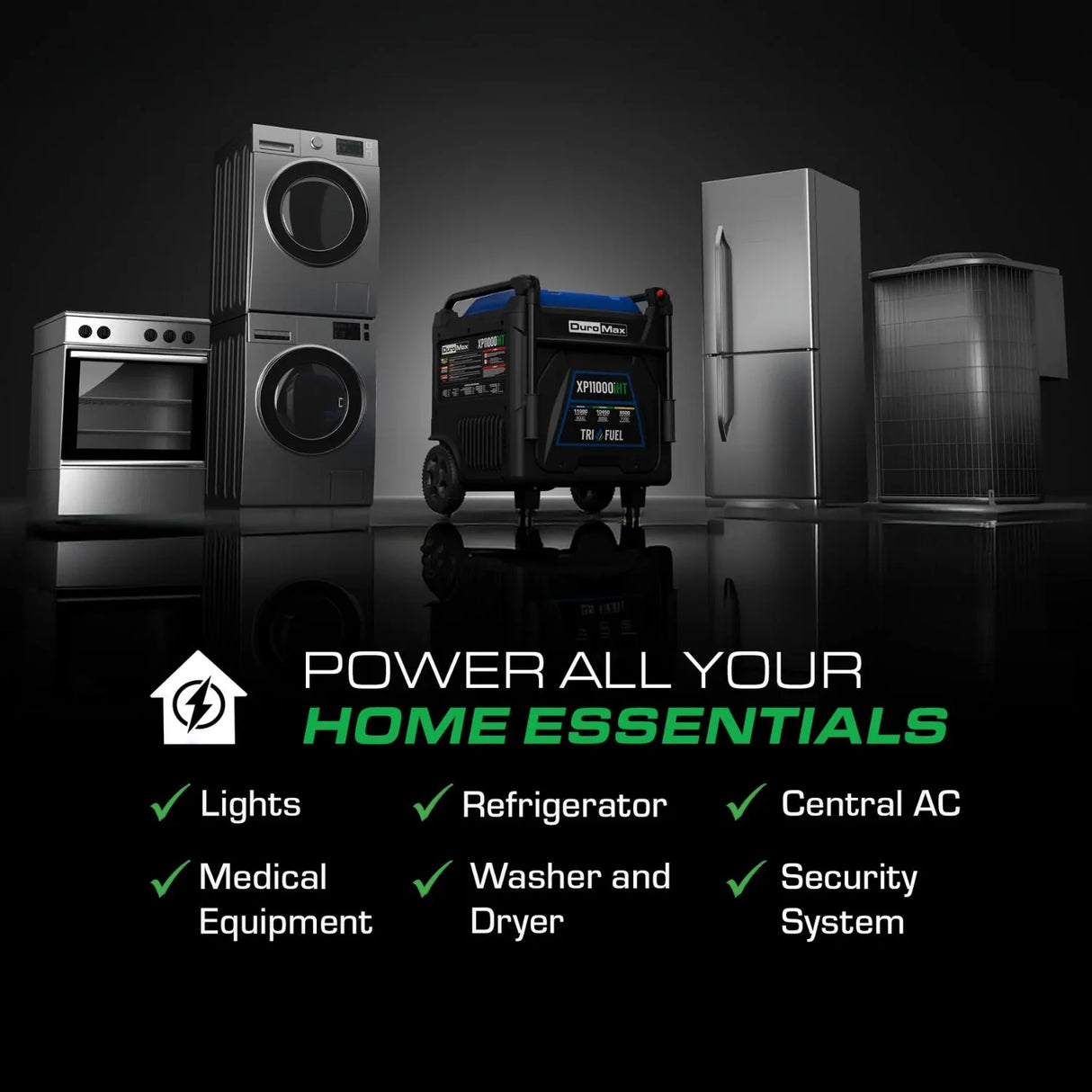 DuroMax XP11000iHT Tri-Fuel Inverter Generator